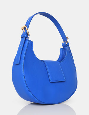 The Irie Cobalt Blue PU Circular Buckle Strap Grab Bag