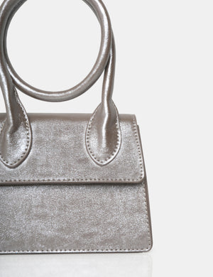 The Milan Metallic Silver Pu Crossbody Mini Bag