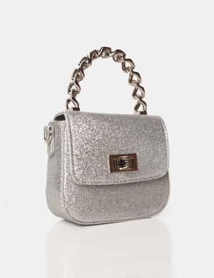 The Bridgerton Silver Glitter Mini Bag