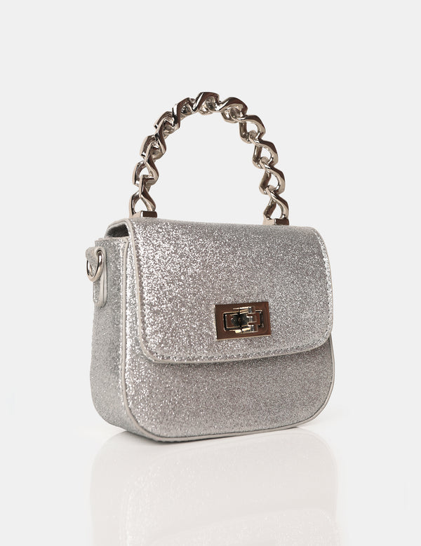 The Bridgerton Silver Glitter Mini Bag