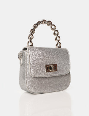 The Bridgerton Silver Glitter Mini Bag