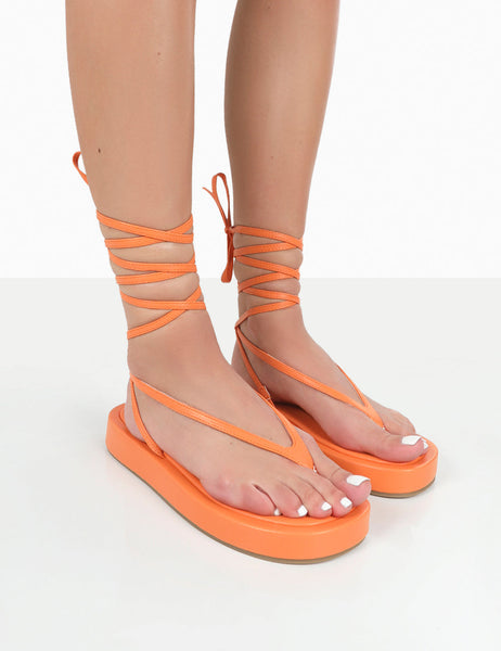 Orange tie 2025 up sandals