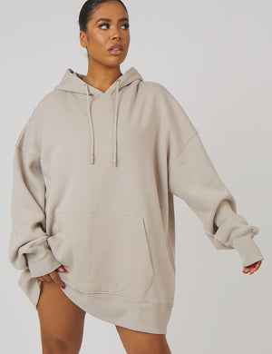 Curve Oversized Sweat Hoodie Dress Ash Kaiia