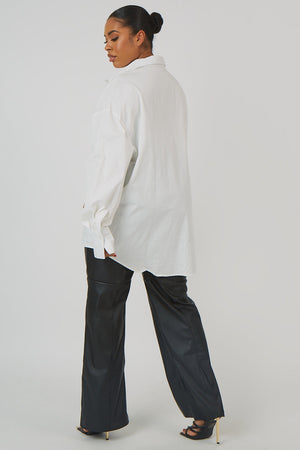 Curve Oversized Poplin Shirt White