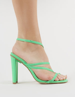 Faze Strappy Heels in Neon Green
