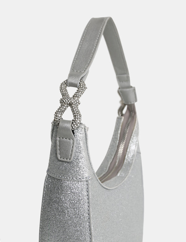 The Bam Bam Silver Glitter Bag