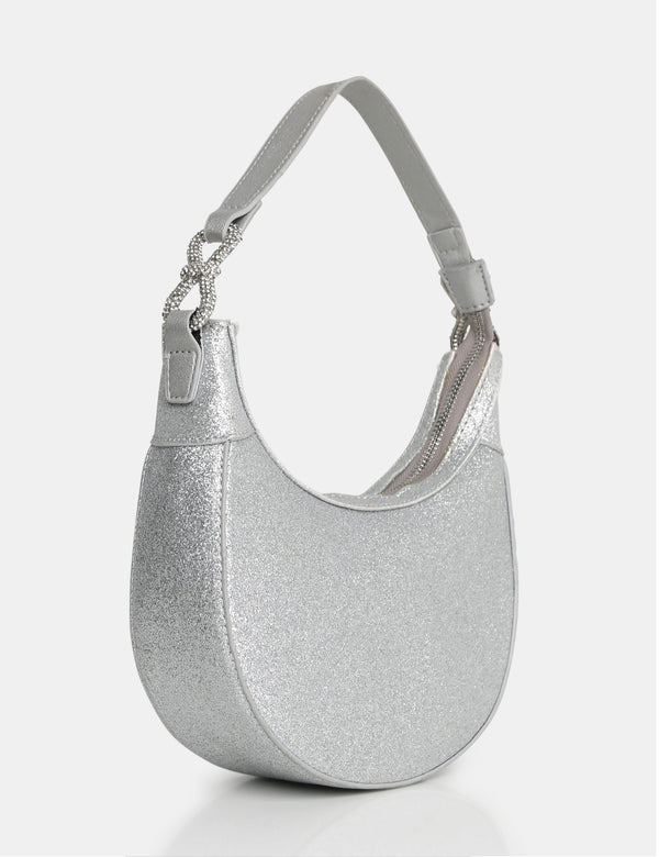 The Bam Bam Silver Glitter Bag