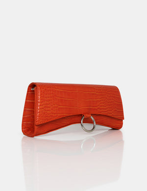 The Kemi Orange Arched Crossbody Mini Handbag