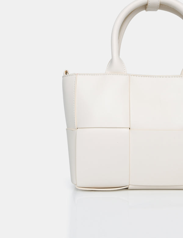 The Rumi Ecru Small Tote Handbag