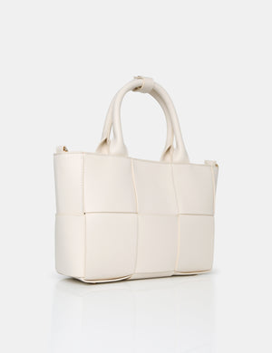 The Rumi Ecru Small Tote Handbag