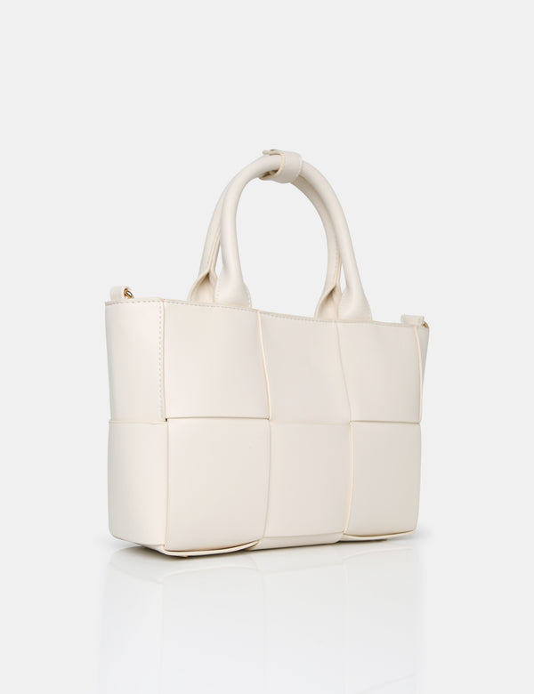 The Rumi Ecru Small Tote Handbag