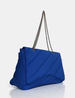 The Laina Blue Nylon Tote Bag