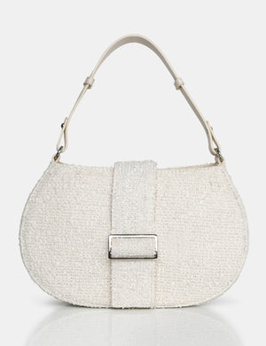 The Tex Ecru Boucle Shoulder Bag