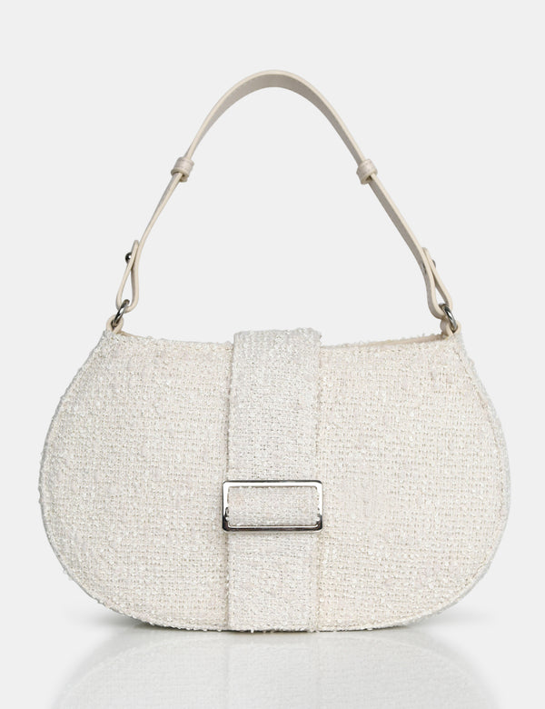 The Tex Ecru Boucle Shoulder Bag