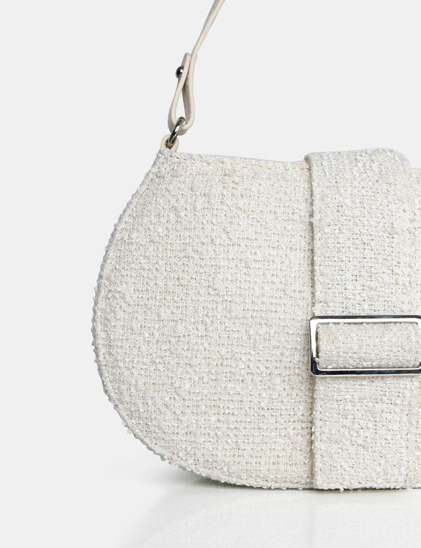 The Tex Ecru Boucle Shoulder Bag