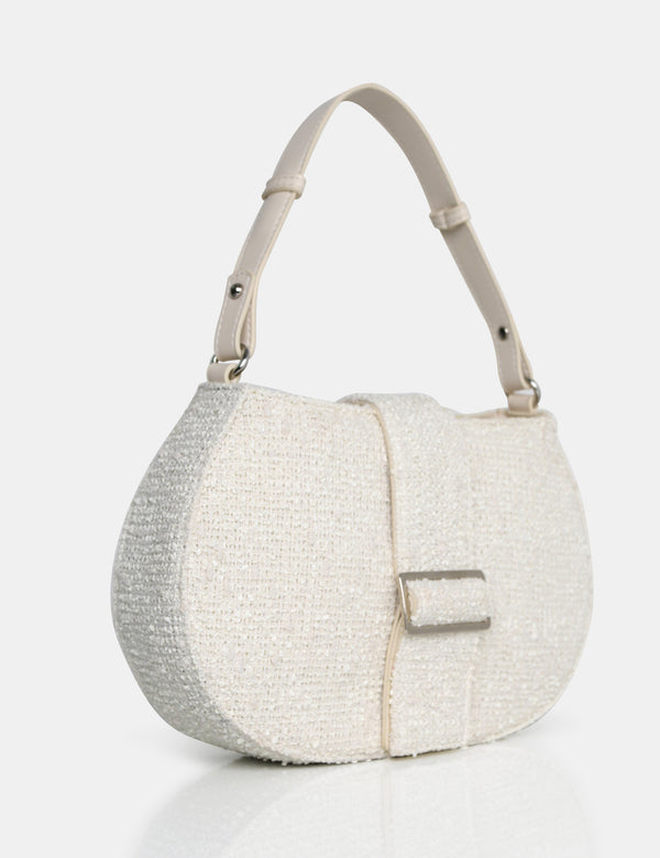 The Tex Ecru Boucle Shoulder Bag