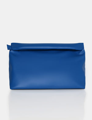 The Aria Cobalt Folded Detail Clutch Bag