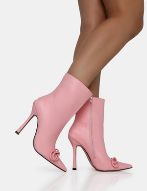 Pink open toe deals booties