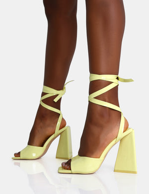 Yellow hotsell patent heels