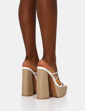Perspex block heel mules outlet