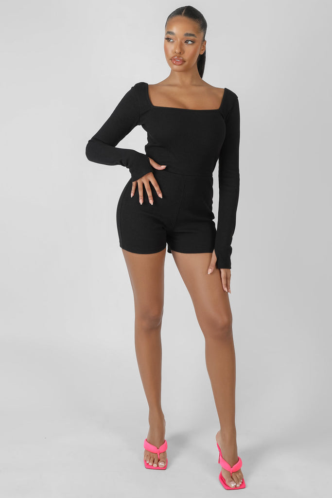 Long sleeve biker short romper hotsell