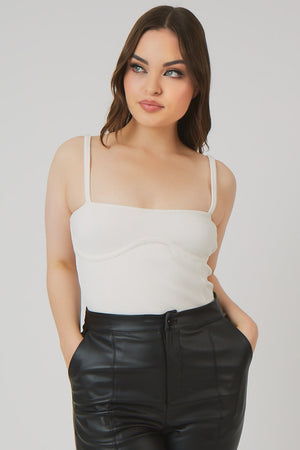 Strappy Corset Bodysuit Ecru