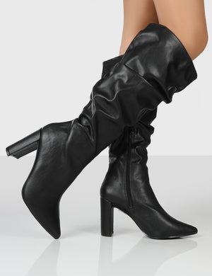 Public desire mine white slouch knee boots hotsell