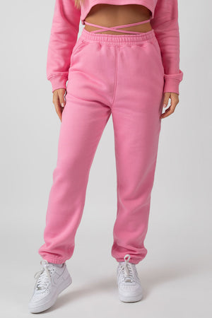 Oversized Fit Strappy 90s Joggers Pink Kaiia
