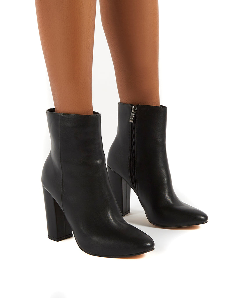 Presley Ankle Boots in Black PU | Public Desire