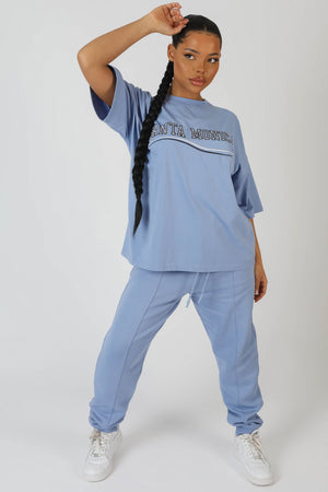 Seam Front Joggers Bluebell