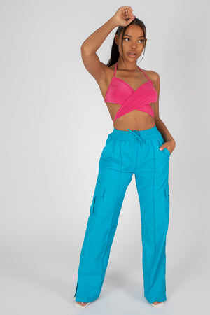 90's Butterfly Slinky Wrap Top Pink