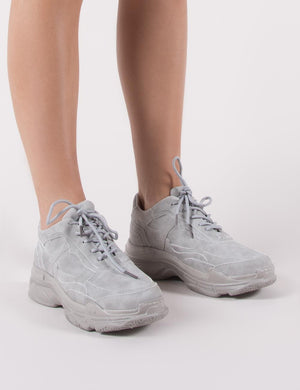Grey chunky hot sale trainers