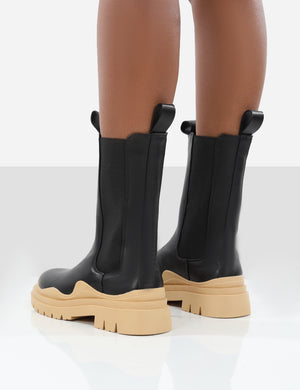 Oakley Black and Butter Platform Chunky Sole Ankle Boots