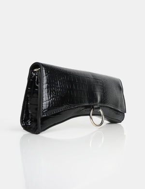 The Kemi Black Arched Crossbody Mini Handbag