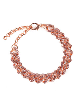Rose Gold Diamante Anklet Chain