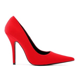 Tease Sharp Pointed Toe Court Heels in Red