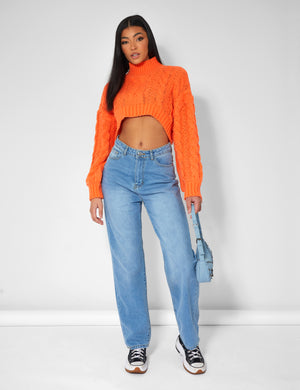 Cropped on sale orange jumper