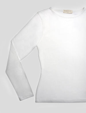 FITTED LONG SLEEVE T-SHIRT WHITE