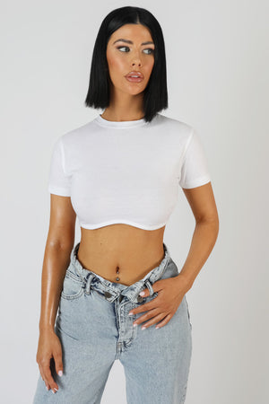 Ultimate Short Sleeve Underbust T-Shirt White