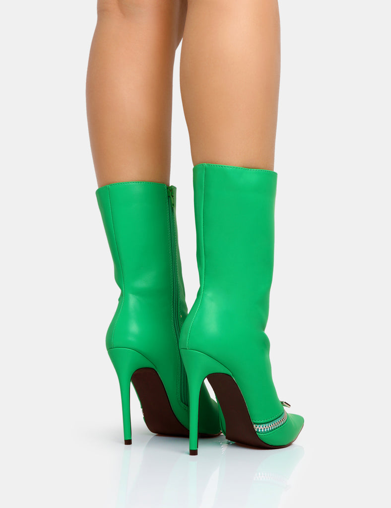 Green boot hot sale heels