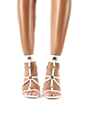Sahara White Patent Strappy Stiletto Heels