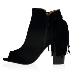 Amira Ankle Boots in Black Faux Suede