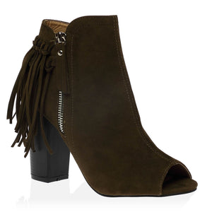 Amira Ankle Boots in Khaki