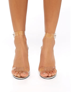 Lissy Roddy X Pd Slice Silver Croc Strappy Clear Perspex Heels