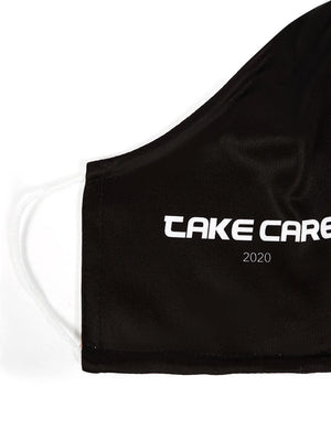 Black Take Care Slogan Fashion Face Mask